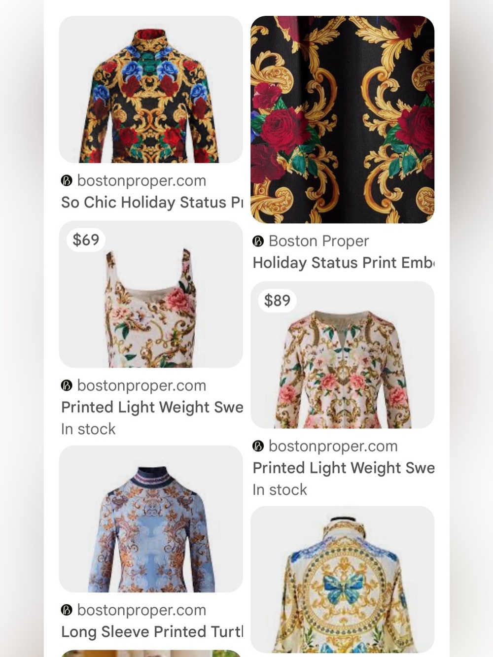 #3162**Boston Proper Black Long-Sleeve Baroque Floral Top - Picture 4 of 17